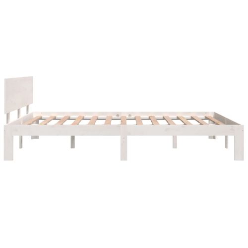 Cadre De Lit Sans Matelas Blanc Bois De Pin Massif 140x200 Cm