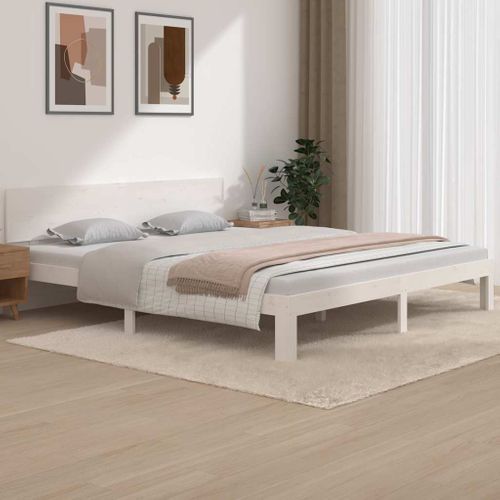 Cadre De Lit Sans Matelas Blanc 180x200 Cm