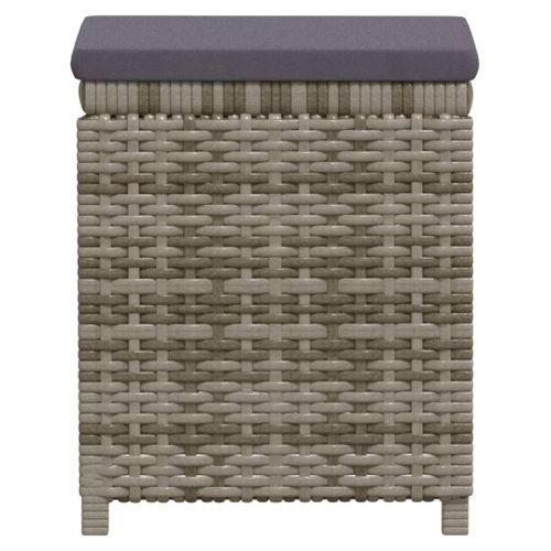 Salon De Jardin 6 Pièces Avec Coussins Résine Tressée Gris