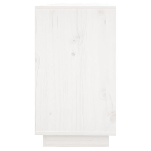 Buffet Blanc 111x34x60 Cm Bois Massif De Pin