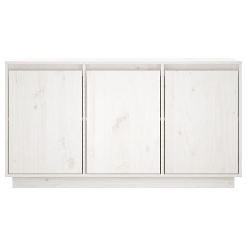 Buffet Blanc 111x34x60 Cm Bois Massif De Pin
