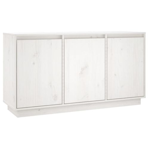 Buffet Blanc 111x34x60 Cm Bois Massif De Pin