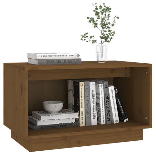 Meuble TV Marron Miel 60x35x35 Cm Bois De Pin Massif