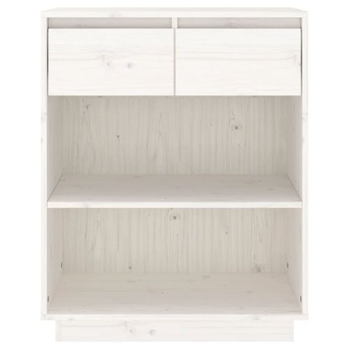 Armoire Console Blanc 60x34x75 Cm Bois De Pin Solide