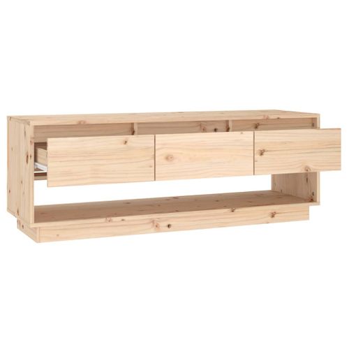 Meuble TV 110,5x34x40 Cm Bois De Pin Massif