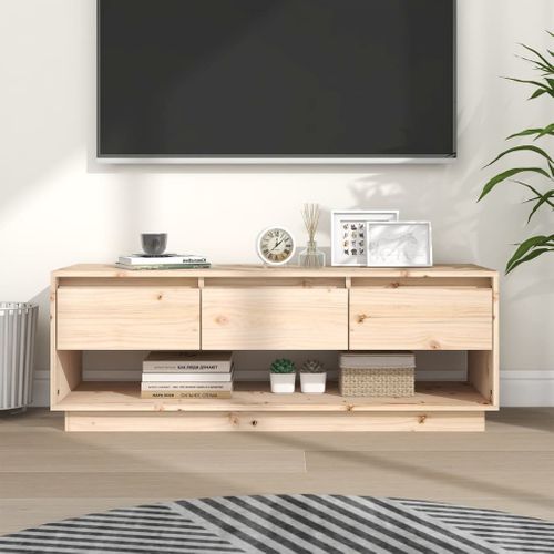 Meuble TV 110,5x34x40 Cm Bois De Pin Massif