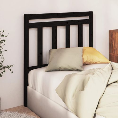 Tête De Lit Noir 96x4x100 Cm Bois Massif De Pin