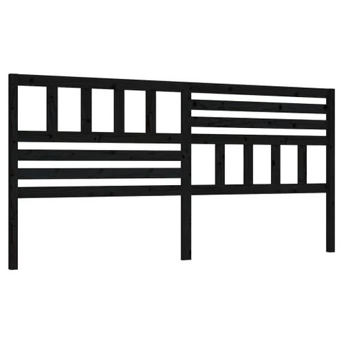 Tête De Lit Noir 186x4x100 Cm Bois Massif De Pin