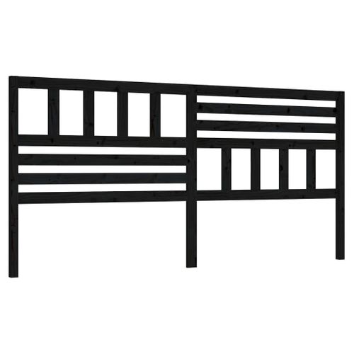 Tête De Lit Noir 206x4x100 Cm Bois Massif De Pin
