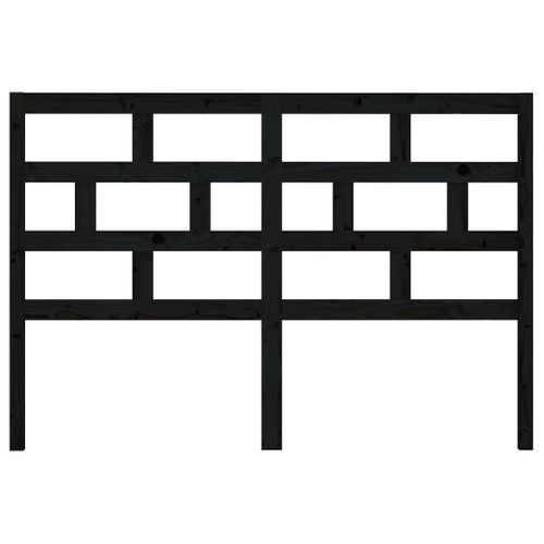 Tête De Lit Noir 126x4x100 Cm Bois Massif De Pin