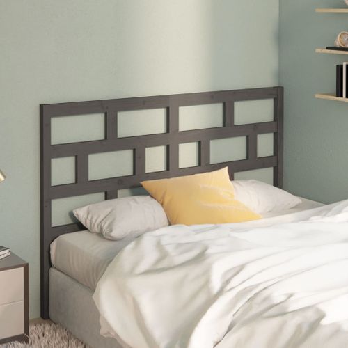 Tête De Lit Gris 166x4x100 Cm Bois Massif De Pin