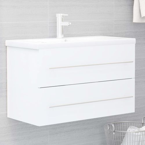 Meuble Vasque Avec Lavabo Intégré Blanc Aggloméré