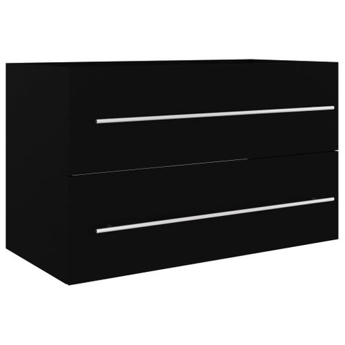 Meuble Vasque Avec Lavabo Intégré Noir Aggloméré