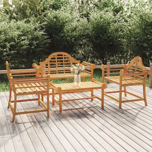 Salon De Jardin 4 Pièces Bois De Teck Solide