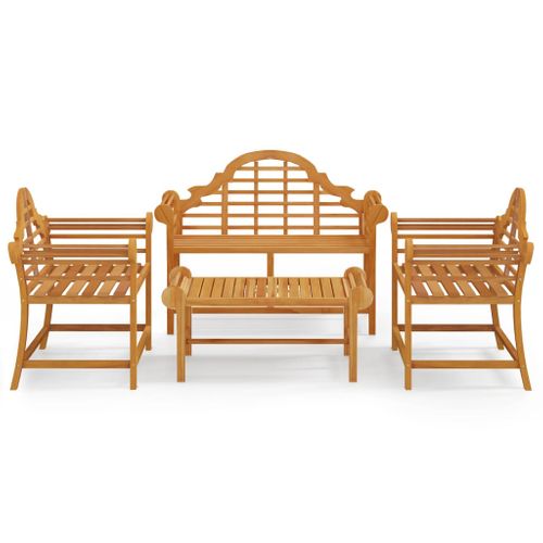 Salon De Jardin 4 Pièces Bois De Teck Solide