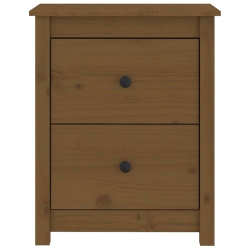Tables De Chevet 2pcs Marron Miel 50x35x61,5 Cm Bois Pin Massif