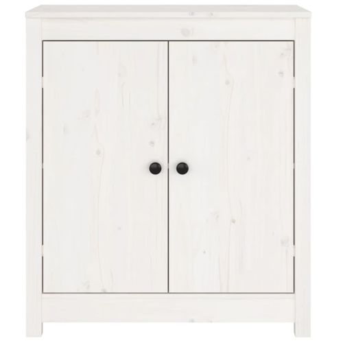 Buffet Blanc 70x35x80 Cm Bois Massif De Pin