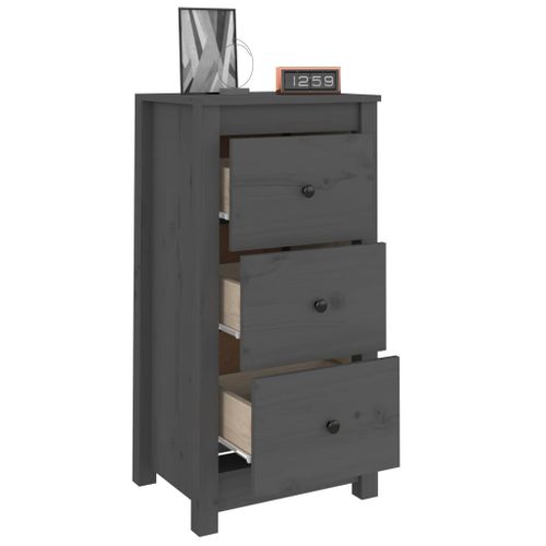 Buffets 2 Pièces Gris 40x35x80 Cm Bois Massif De Pin