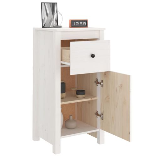 Buffets 2 Pièces Blanc 40x35x80 Cm Bois Massif De Pin