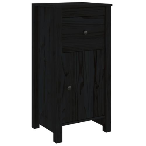 Buffet Noir 40x35x80 Cm Bois Massif De Pin
