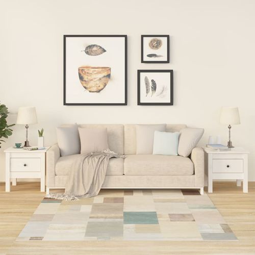 Tables D'appoint 2 Pièces Blanc 40x40x39 Cm Bois Massif De Pin