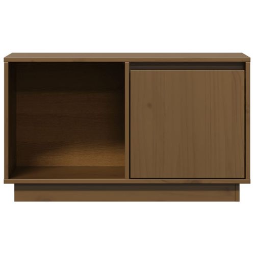 Meuble TV Marron Miel 74x35x44 Cm Bois De Pin Massif