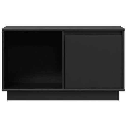 Meuble TV Noir 74x35x44 Cm Bois De Pin Massif