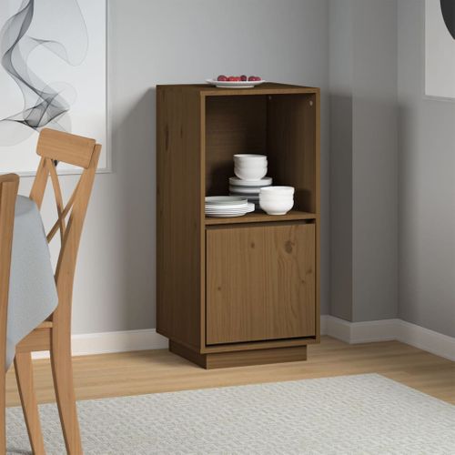 Buffet Marron Miel 38x35x80 Cm Bois Massif De Pin