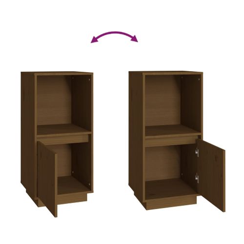 Buffet Marron Miel 38x35x80 Cm Bois Massif De Pin