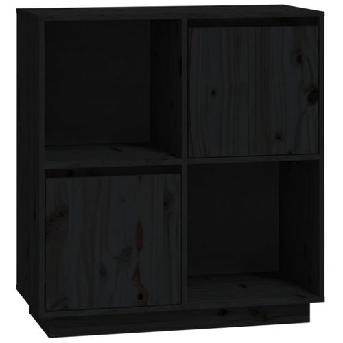 Buffet Noir 74x35x80 Cm Bois Massif De Pin
