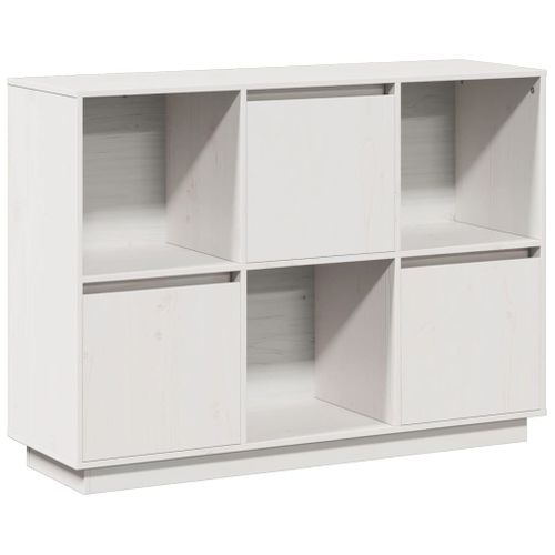 Buffet Blanc 110,5x35x80 Cm Bois Massif De Pin