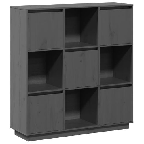 Buffet Gris 110,5x35x117 Cm Bois Massif De Pin