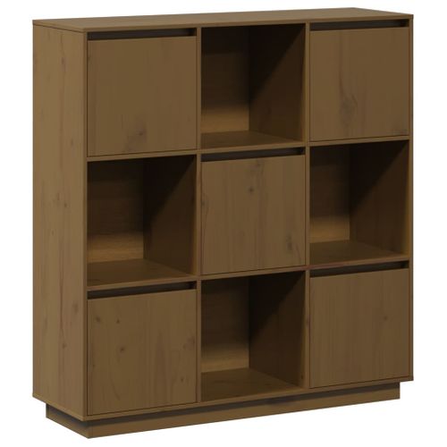 Buffet Marron Miel 110,5x35x117 Cm Bois Massif De Pin