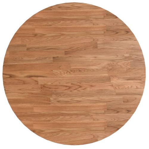 Dessus De Table Rond Marron Clair Ø60x1,5 Cm Bois Chêne Traité