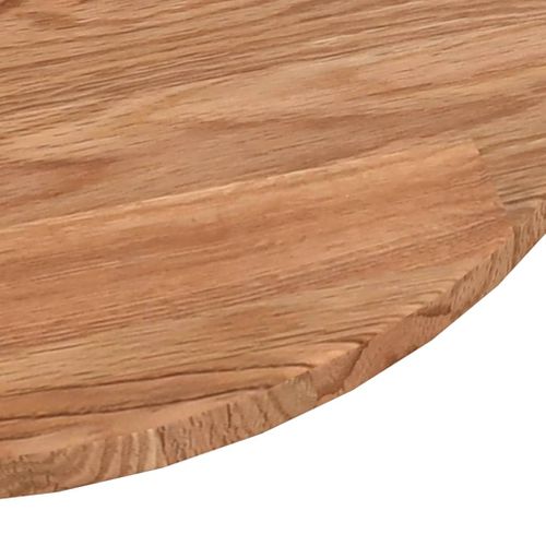 Dessus De Table Rond Marron Clair Ø60x1,5 Cm Bois Chêne Traité