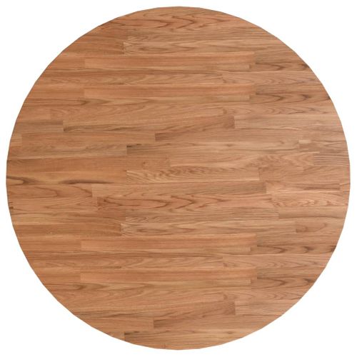 Dessus De Table Rond Marron Clair Ø70x1,5 Cm Bois Chêne Traité