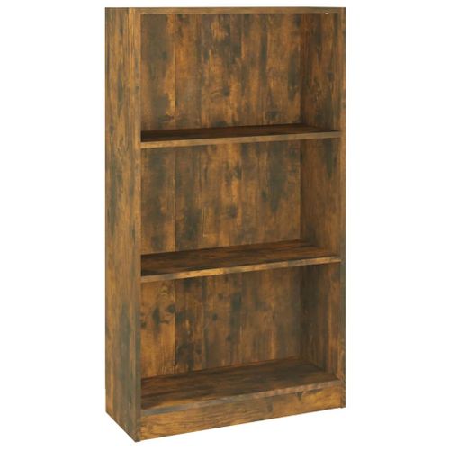 Bibliothèque Chêne Fumé 60x24x109 Cm Bois Contreplaqué