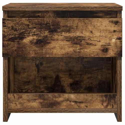 Tables De Chevet 2 Pièces Chêne Fumé 40x30x39 Cm Bois Contreplaqué