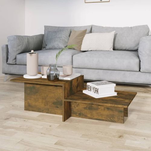 Table Basse Chêne Fumé 111,5x50x33 Cm Bois D'ingénierie