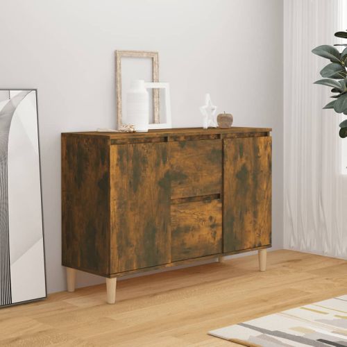 Buffet Chêne Fumé 101x35x70 Cm Bois Contreplaqué