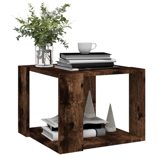 Table Basse Chêne Fumé 40x40x30 Cm Bois Contreplaqué
