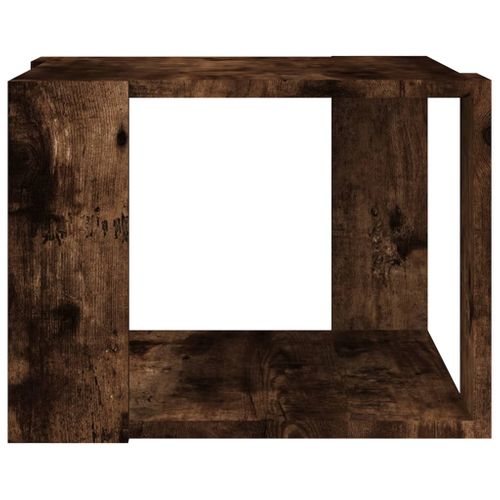 Table Basse Chêne Fumé 40x40x30 Cm Bois Contreplaqué