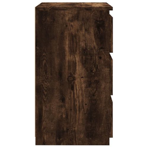 Table De Chevet Chêne Fumé 40x35x62,5 Cm Bois Contreplaqué
