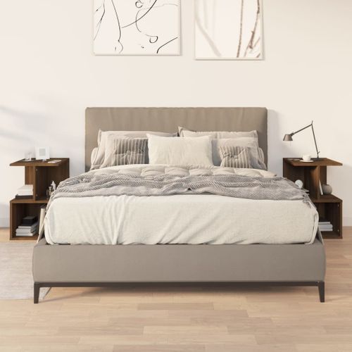 Tables De Chevet 2pcs Chêne Marron 35x35x55cm Bois Contreplaqué