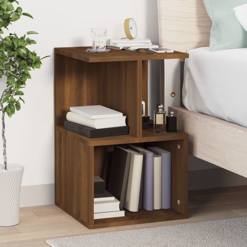 Tables De Chevet 2pcs Chêne Marron 35x35x55cm Bois Contreplaqué