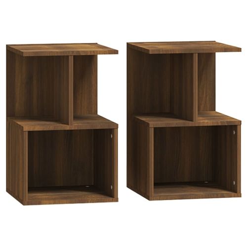 Tables De Chevet 2pcs Chêne Marron 35x35x55cm Bois Contreplaqué