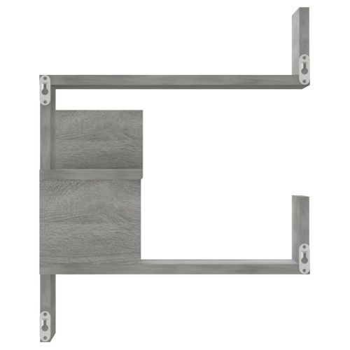 Étagère D'angle Murale Sonoma Gris 40x40x50cm Bois Contreplaqué