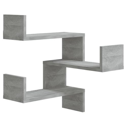 Étagères D'angle Murales 2 Pièces Sonoma Gris 40x40x50 Cm Bois