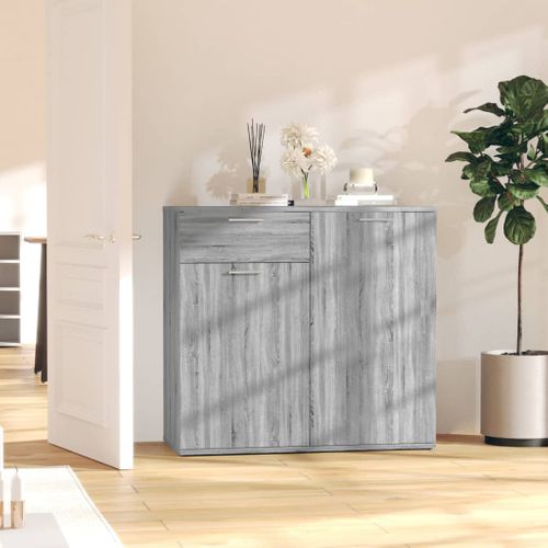 Buffet Sonoma Gris 80x36x75 Cm Bois Contreplaqué