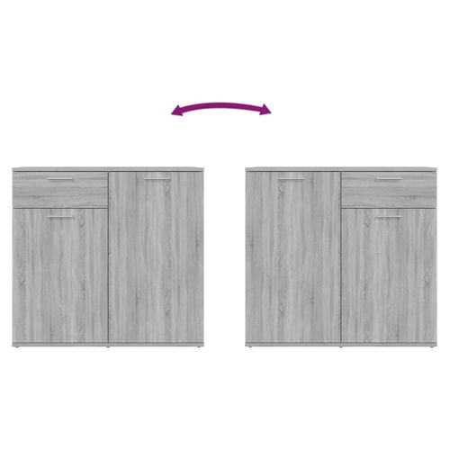 Buffet Sonoma Gris 80x36x75 Cm Bois Contreplaqué